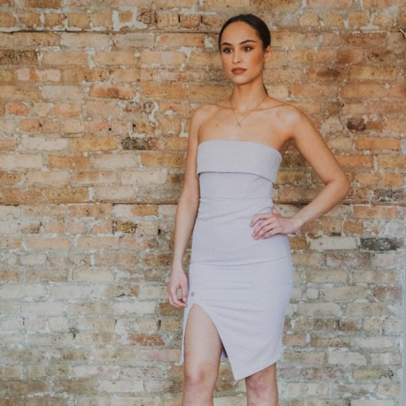 Lavender strapless body-con dress - Picture 2 of 5